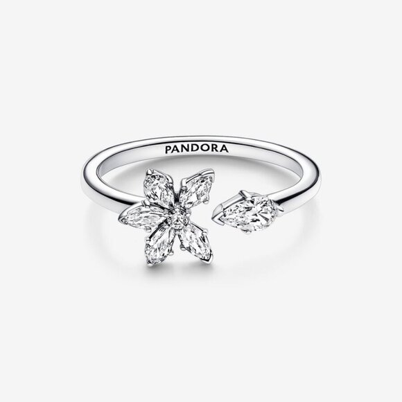 Pandora Sparkling Herbarium Cluster Open Ring - Picture 3 of 3